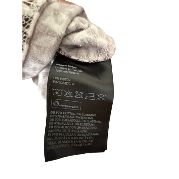 Divided by H&M Cotton Blend Floral Checkered Long Sleeve Crop Top Brown M - Picture 4 of 4